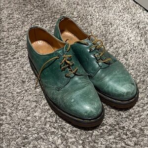 Dr. Martens Forest Green Leather Oxfords